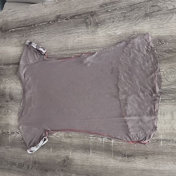 Fridays Project Made in Italy Mixed Media Splatter Paint Scoop Neck Tee Medium - Picture 8 of 8